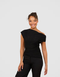 Faye Asymmetrical Mesh Top