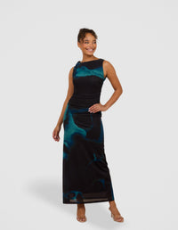 Nandini Twist Mesh Maxi Dress