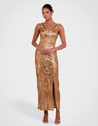 Jordana V-neck Sequin Dress