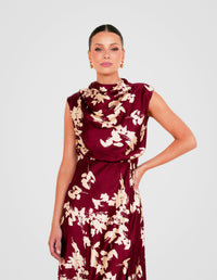 Aisha Cowl Neck Maxi Dress