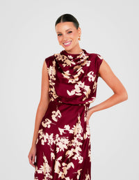 Aisha Cowl Neck Maxi Dress