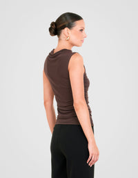 Greco Gathered Mesh Top