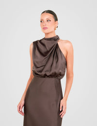 Como High Neck Midi Dress