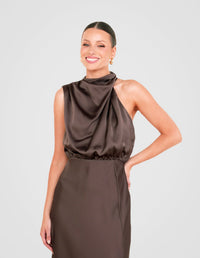Como High Neck Midi Dress