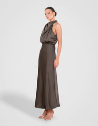 Como High Neck Midi Dress