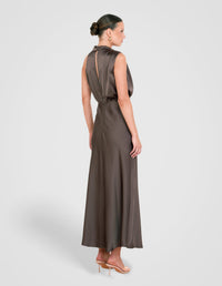 Como High Neck Midi Dress