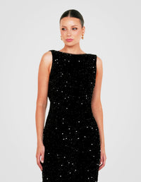 Zanthe Boat Neck Gown