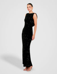 Zanthe Boat Neck Gown