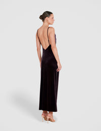 Lauren Cowl Velvet Maxi Dress