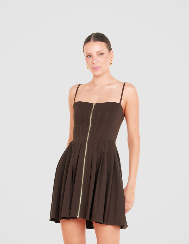 Cleo Pleated Skirt Mini Dress