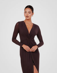 Jolie V-neck Knot Gown