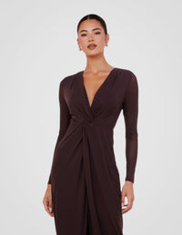 Jolie V-neck Knot Gown