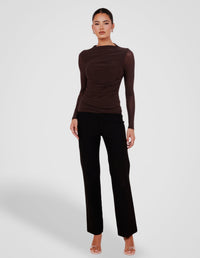 Louiza Gathered Mesh Top
