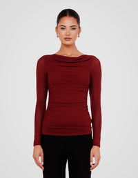 Winnie Boat Neck Mesh Top