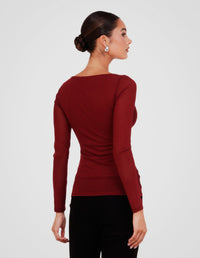 Winnie Boat Neck Mesh Top