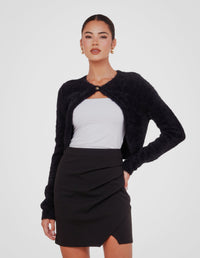 Minxy Fluffy Knit Bolero