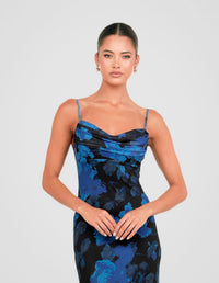 Kendra Cowl Neck Mesh Dress