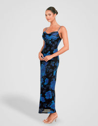 Kendra Cowl Neck Mesh Dress