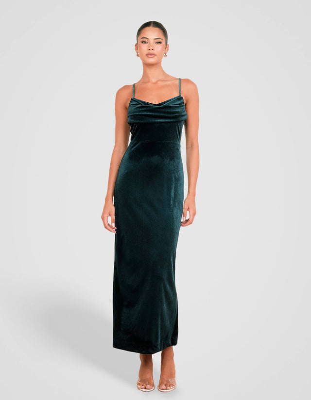 Berlin Cowl Neck Velvet Gown