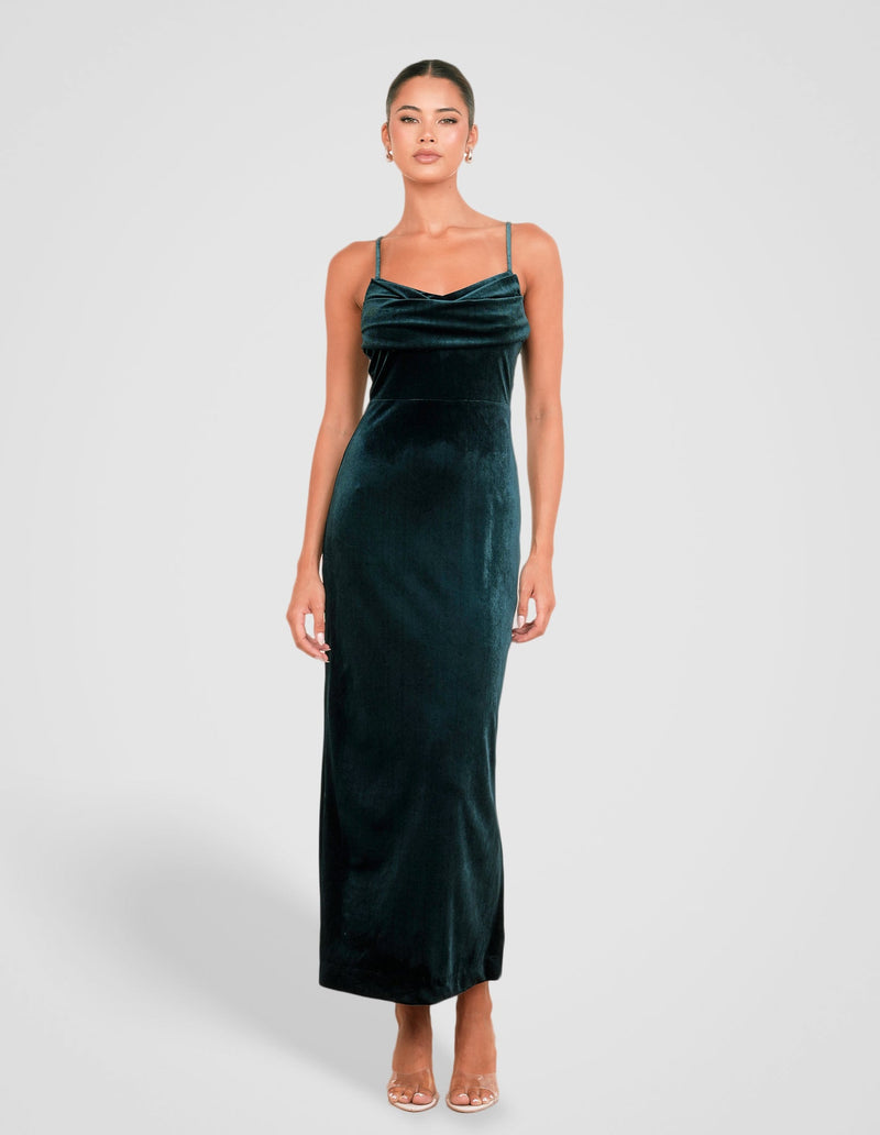 Berlin Cowl Neck Velvet Gown