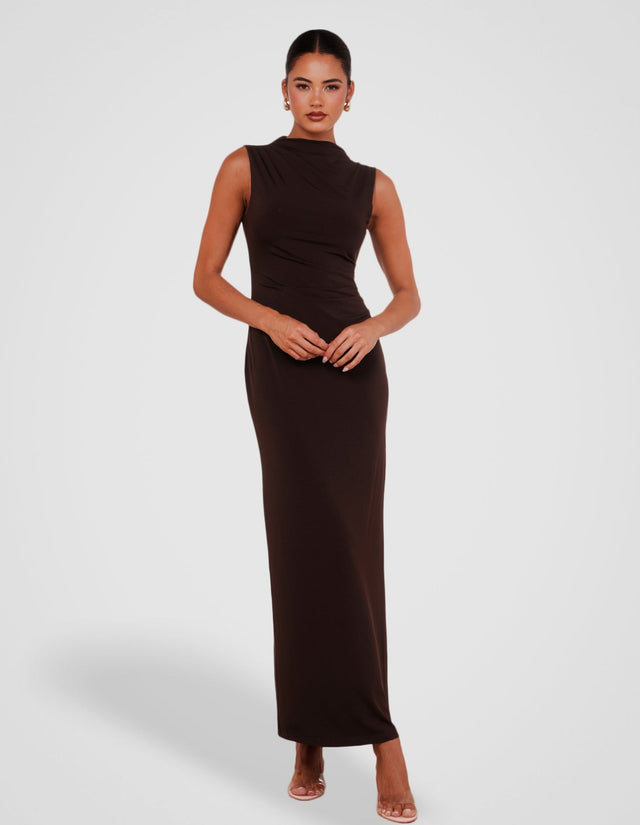 Zaylee High Collar Maxi Dress