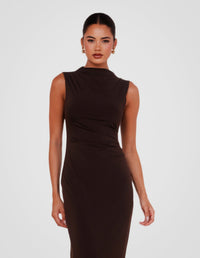 Zaylee High Collar Maxi Dress