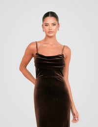 Berlin Cowl Neck Velvet Gown