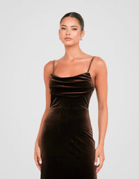 Berlin Cowl Neck Velvet Gown