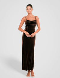 Berlin Cowl Neck Velvet Gown