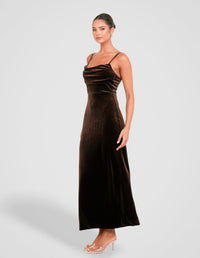 Berlin Cowl Neck Velvet Gown