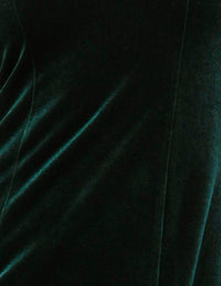 Olive Off Shoulder Velvet Gown