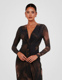 Gabriella V-neck Knot Dress