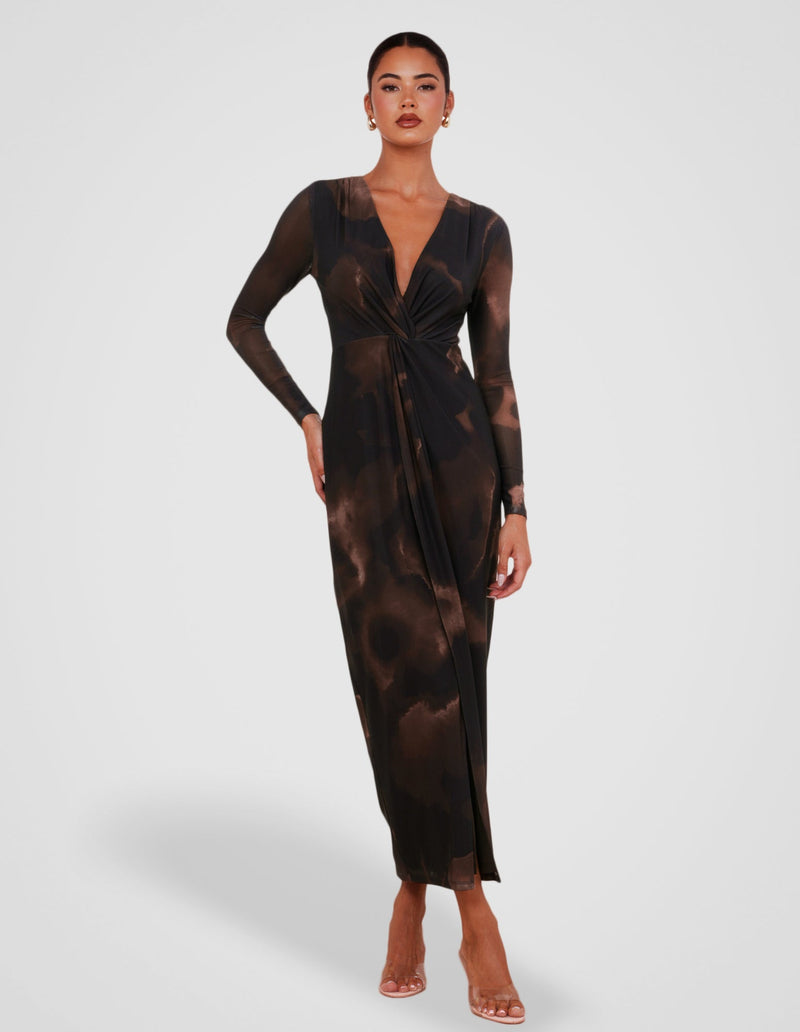 Gabriella V-neck Knot Dress