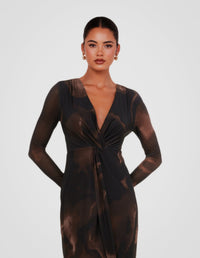 Gabriella V-neck Knot Dress