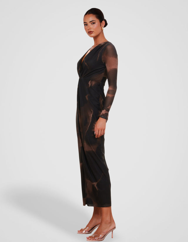 Gabriella V-neck Knot Dress