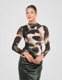 Hunter Gathered Mesh Top