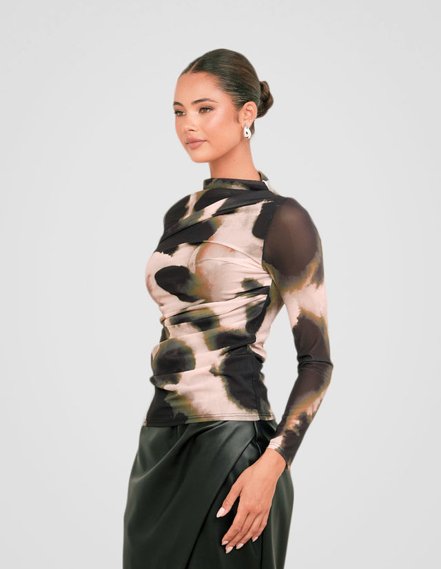 Hunter Gathered Mesh Top