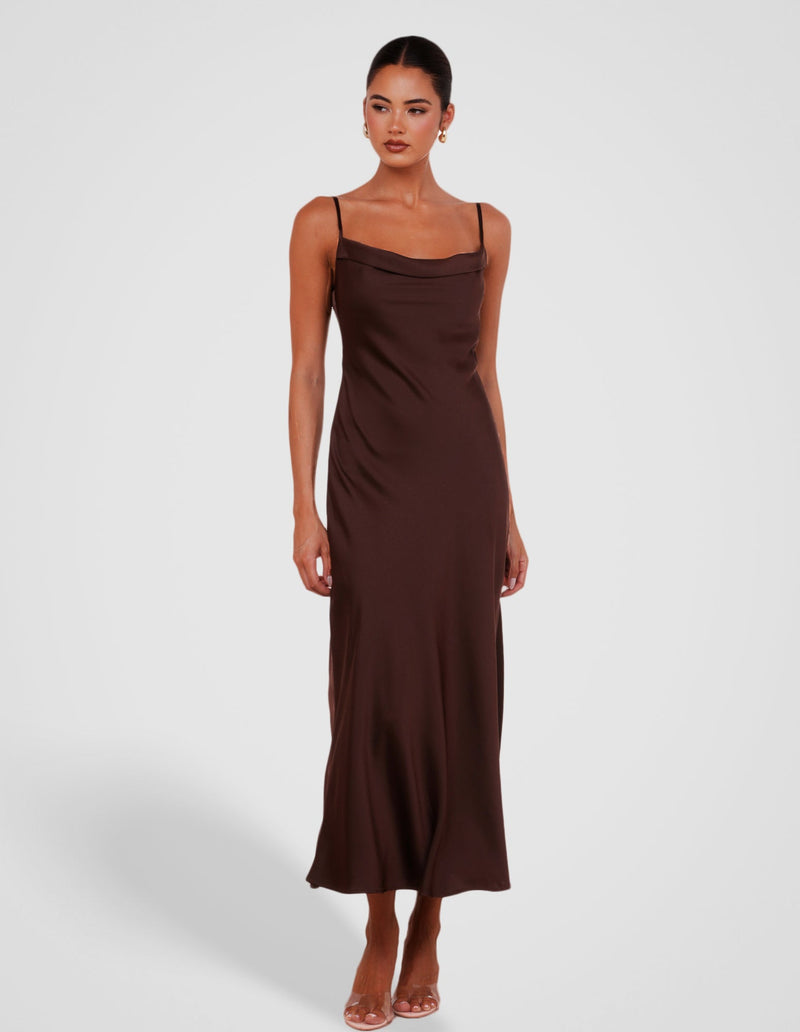 Natalie Cowl Neck Maxi Dress