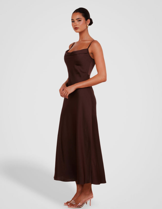 Natalie Cowl Neck Maxi Dress