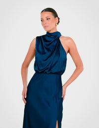 Como High Neck Midi Dress