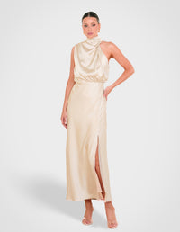 Como High Neck Midi Dress
