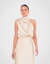 Como High Neck Midi Dress