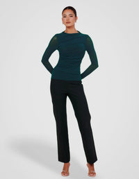Louiza Gathered Mesh Top