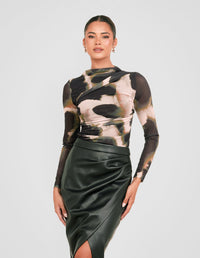 Hunter Gathered Mesh Top