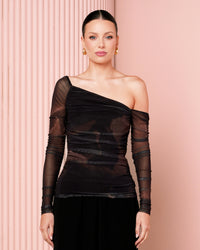 Gaelle Off Shoulder Mesh Top