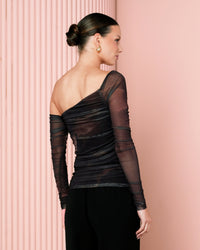 Gaelle Off Shoulder Mesh Top
