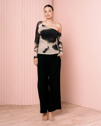 Faun Off Shoulder Mesh Top