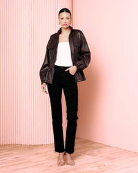 Jyn Cinch Waist Leather Jacket