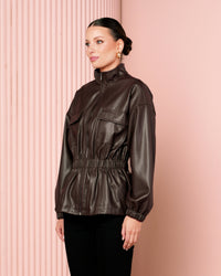 Jyn Cinch Waist Leather Jacket