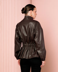 Jyn Cinch Waist Leather Jacket